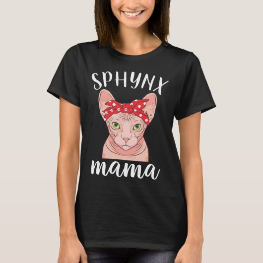 T-shirt Sphynx Mama sans cheveux Chat Mère Femmes (Devant)