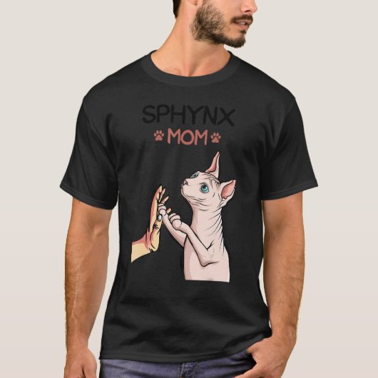 T-shirt Sphynx Maman Chat Sphinx Chat sans cheveux Proprié (Devant)