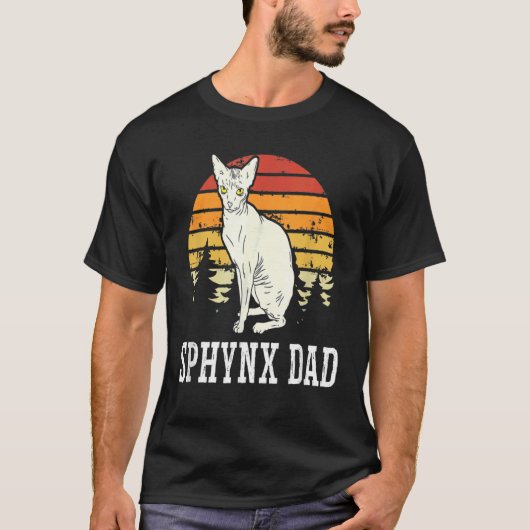 T-shirt Sphynx Papa Feline Chat sans cheveux Kitten (Devant)