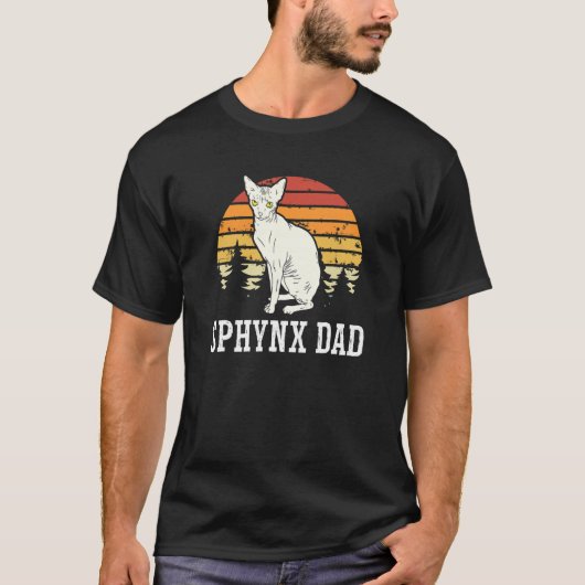 T-shirt Sphynx Papa Feline Chat sans cheveux Kitten Papa P (Devant)