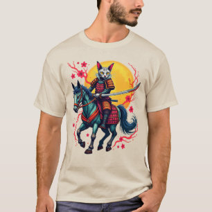 T-shirt Sphynx Samouraï Chevauchant un Cheval - Cerisier S