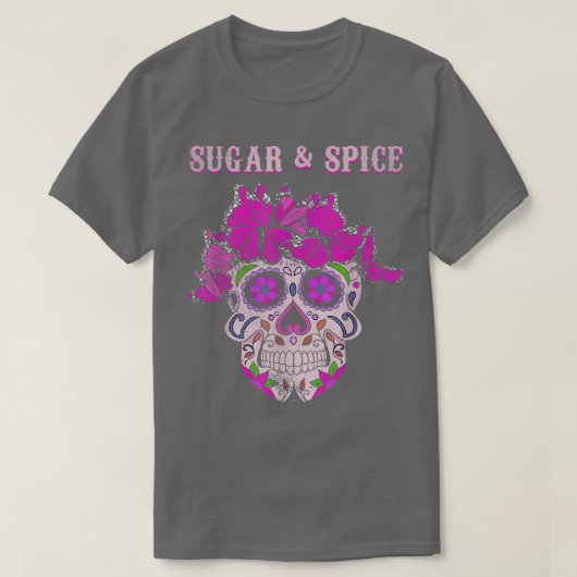 T-shirt Spice Butterfly Sugar Bone Souls Day Muertos Day H (Design devant)
