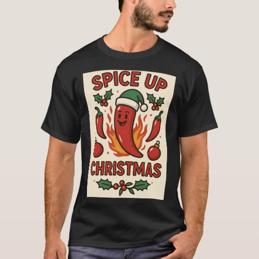 T-shirt Spice Up Christmas – Hot Pepper Holiday Cheer (Devant)