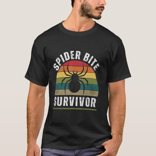 T-shirt Spider Bite Survivor J'ai survécu à un Spider Bite (Devant)
