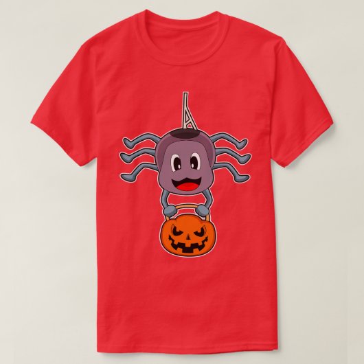 T-shirt Spider Halloween Bodybuilder Dumbbell (Design devant)