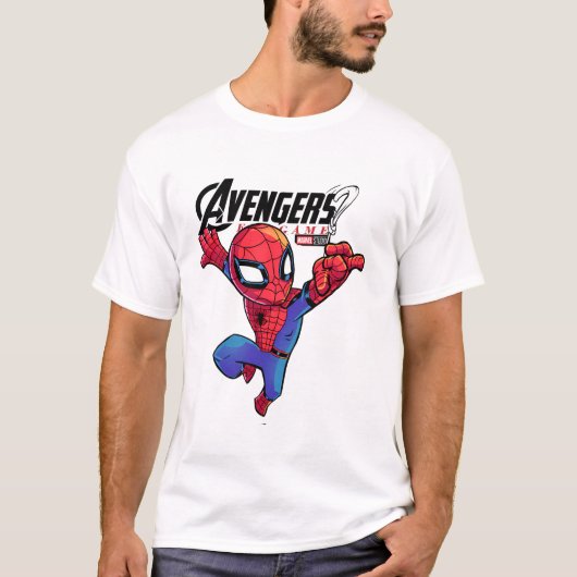T-shirt Spider-Man – Chibi Marvel Superhero Art (Devant)