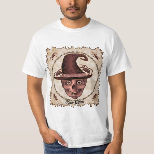 T-shirt Spider Witch Skull (Devant)