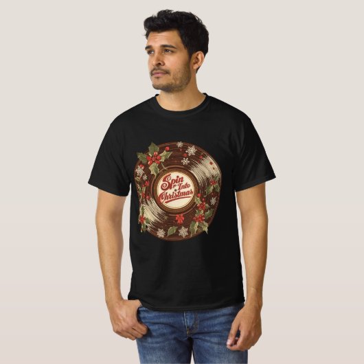 T-shirt Spin Into Christmas – Fun Holiday Design (Devant entier)