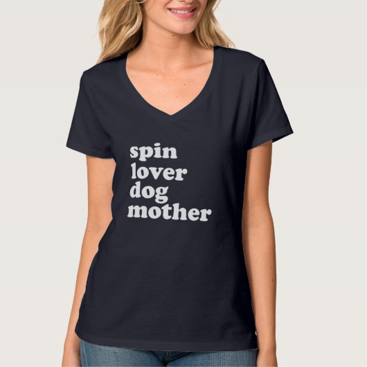 T-shirt Spin Lover Chien Mère Drôle Entraînement Gym Amour (Devant)