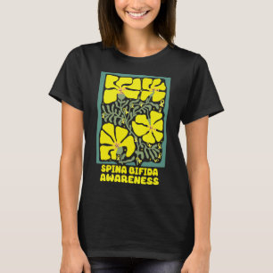 T-shirt Spina Bifida Sensibilisation Boho Fleur Jaune