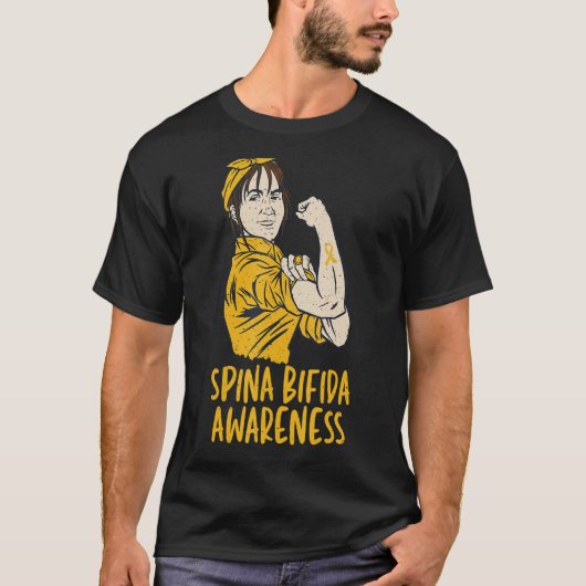 T-shirt Spina Bifida Split Spine Reconnaissance avec Ribb (Devant)