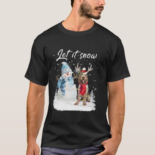 T-shirt Spinone Italiano Santa Dog Christmas Snowman Xmas (Devant)