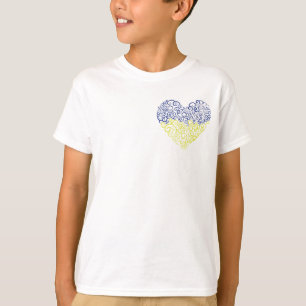 T-shirt Spiral tourbillons mehandi coeur drapeau ukrainien