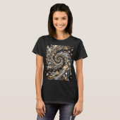T-shirt Spiral Vortex Disco Or et Argent (Devant entier)