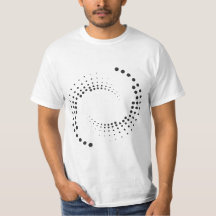 Spirale avec cercles noirs.