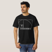 T-shirt Spirale de Fibonacci - Séquence numérique 2 (Devant entier)