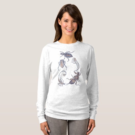 T-shirt Spirale de Fibonacci sur les bugs d'eau douce (Devant entier)