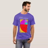 T-shirt spirale Fibonacci colorée (Devant entier)