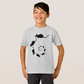 T-shirt Spirale mignonne de souris. Souris noires sur la (Devant entier)