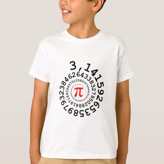 T-shirt spirale originale des chiffres Pi numéro 3,14... (Devant)