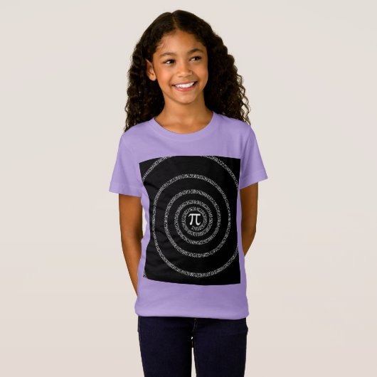 T-Shirt Spirale pour Pi en style noir (Devant entier)