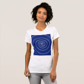 T-shirt Spirale pour typographie de Pi sur Blue (Devant entier)