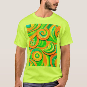 T-shirt Spirale verte et orange