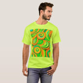 T-shirt Spirale verte et orange (Devant entier)