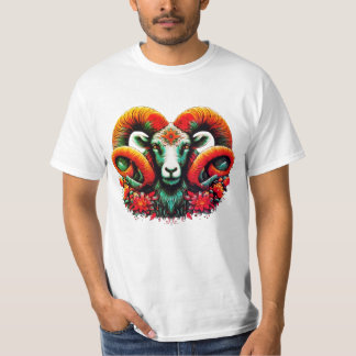 T-shirt Spirit Ram - Floral Horns & Earth Wisdom
