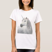T-shirt Spirit Unicorn avec fleurs à Mane (Devant)