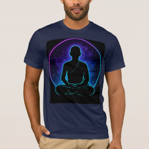 T-shirt Spirituel du moine méditant au néon Ze c
