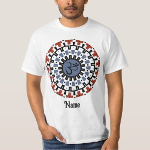 T-shirt Spirituel Mandala Yoga Om Blue Rust Customisé