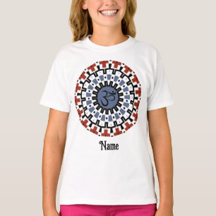 T-shirt Spirituel Mandala Yoga Om Blue Rust Customisé