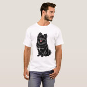 T-shirt Spitz japonais noir (Devant entier)