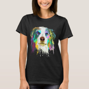 T-shirt Splash Art Australian Shepherd Chien Aussie Maman