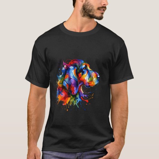 T-shirt Splash Art Chien de Saint-Hubert (Devant)