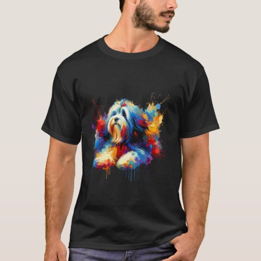 T-shirt Splash Art Coton de Tuléar (Devant)