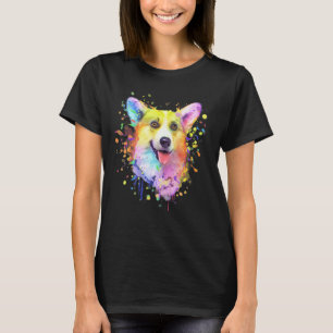 T-shirt Splash Art Welsh Corgi mignonne Hommes Femmes Chie