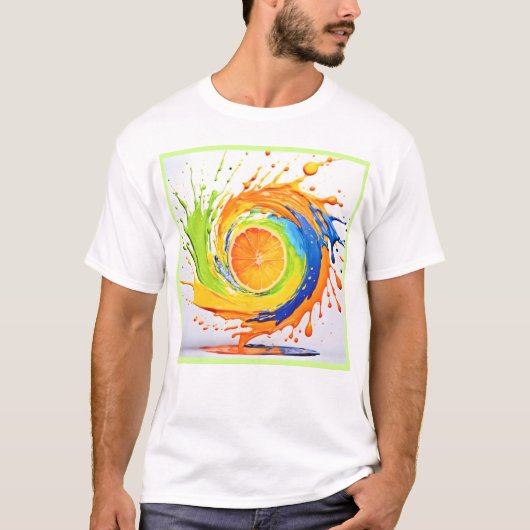 T-shirt Splash Citrus de la conception des couleurs (Devant)