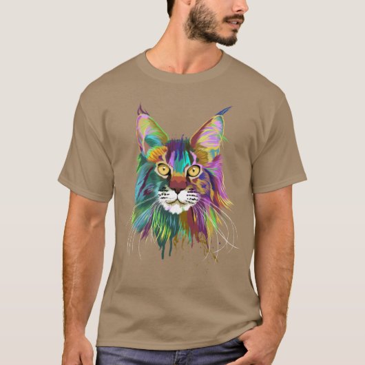 T-shirt Splash Maine coon Cat (Devant)