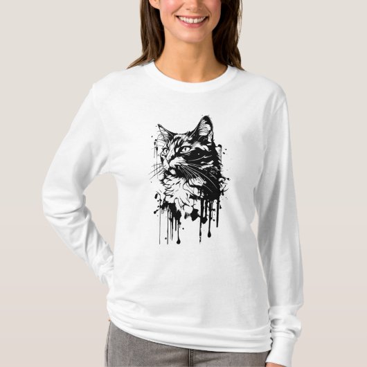 T-shirt Splash noir et blanc (Devant)