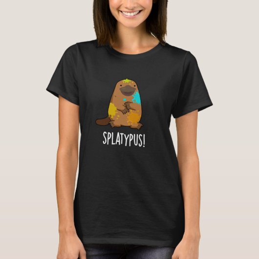 T-shirt Splatypus Funky Animal Platypus Pun Dark BG (Devant)
