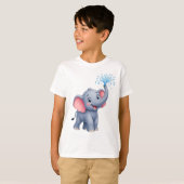 T-shirt Splish Splash ! Petit éléphant s'amuse dans l'eau (Devant entier)