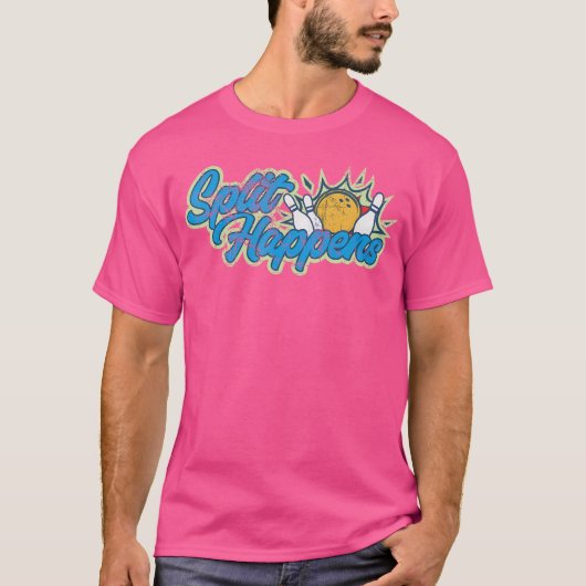T-shirt Split Arrive Drôle Bowling Pour Femmes Hommes Jeun (Devant)