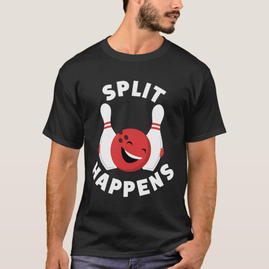T-shirt Split Arrive Une Chemise De Bowling Drôle Pour Les (Devant)