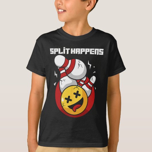 T-shirt Split Happy Drôle Bowling Bowler (Devant)