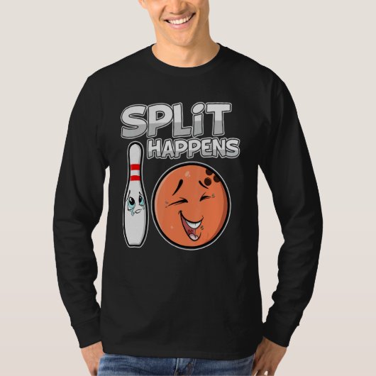 T-shirt Split Happy Fun Bowling Ball (Devant)