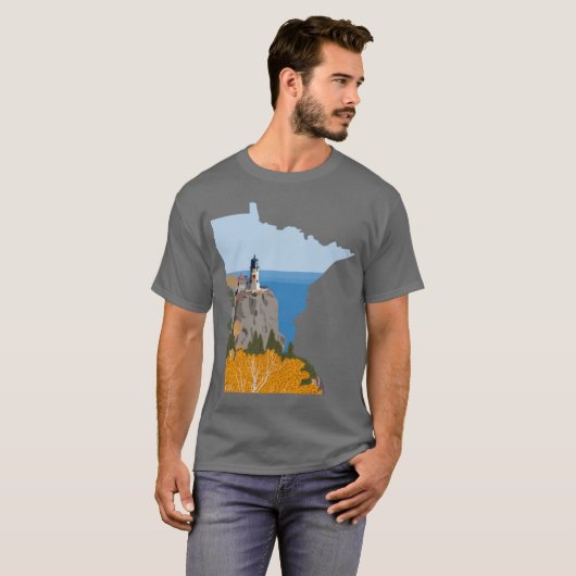 T-shirt Split Rock Lighthouse Minnesota Sticker (Devant entier)