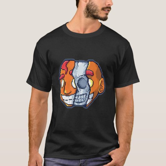 T-shirt Splits Piixel Head Retro inspired with a Pixelated (Devant)