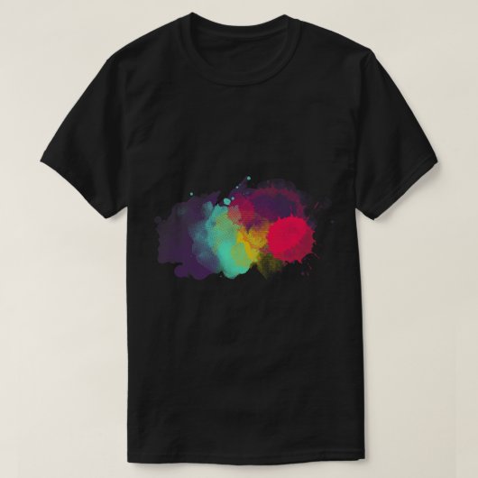 T-shirt Splter de peinture sale Arc-en-ciel Abstrait pour (Design devant)